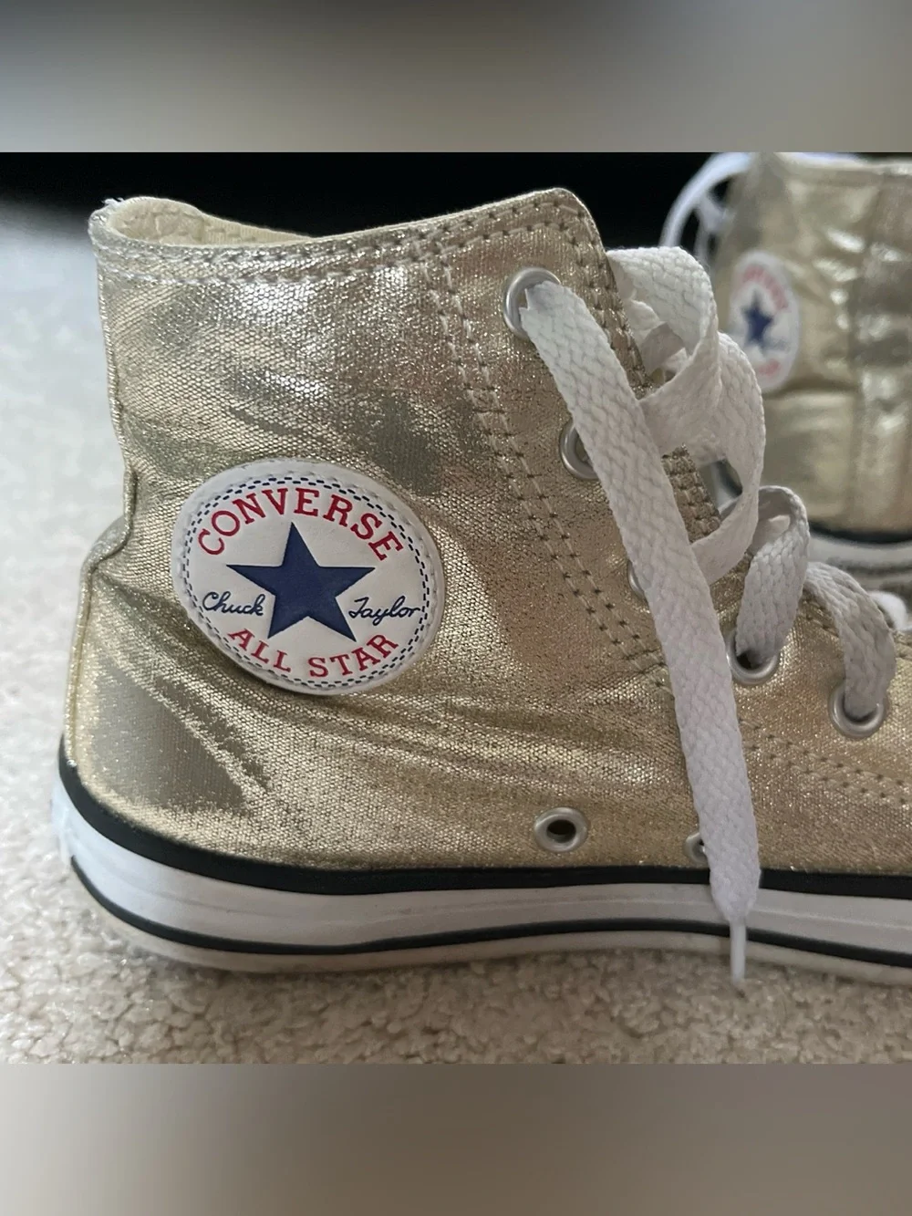 Converse Kids Gold Metallic High Top Sneakers
